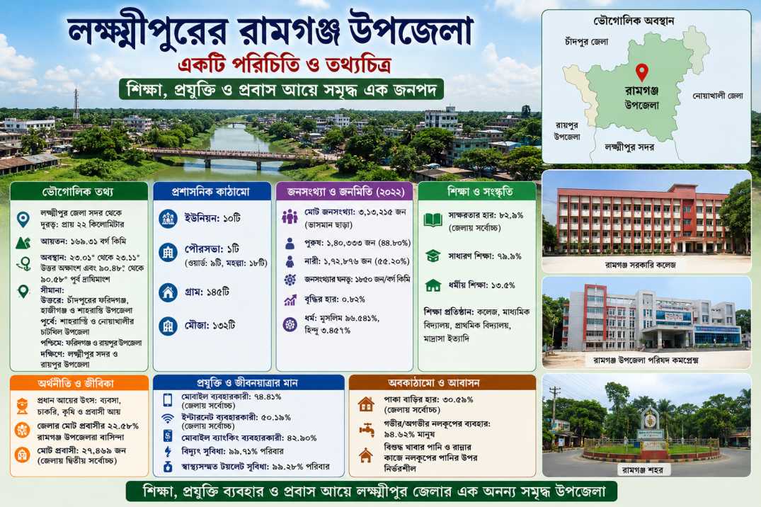 শিক্ষা, প্রবাসী আয় ও প্রযুক্তিতে এগিয়ে রামগঞ্জ উপজেলা