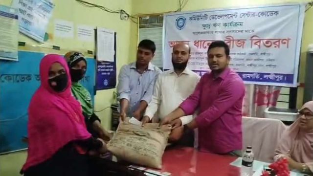 লক্ষ্মীপুরে কোডেকের উদ্যোগে আমন ধানের বীজ বিতরণ 