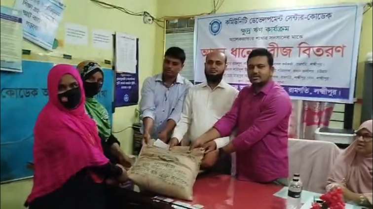লক্ষ্মীপুরে কোডেকের উদ্যোগে আমন ধানের বীজ বিতরণ