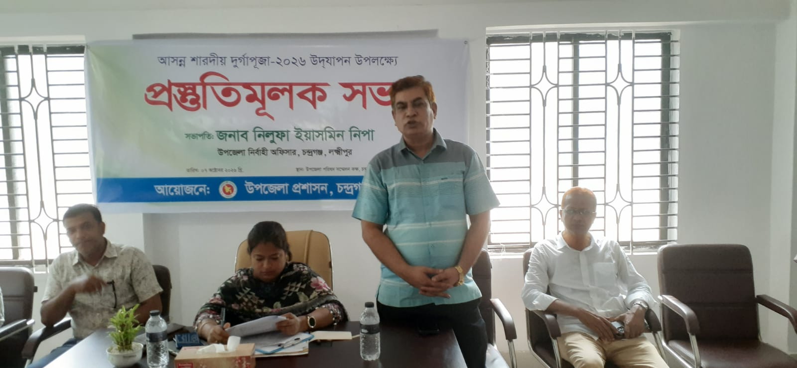 চন্দ্রগঞ্জে আনন্দঘন ও শান্তিপূর্ণ পরিবেশে দুর্গাপূজা উদযাপনের প্রস্তুতি চলছে